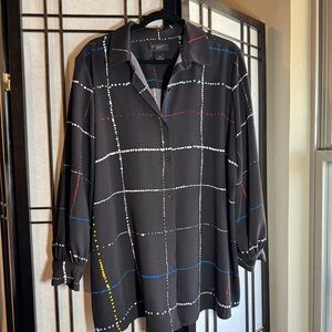 Investments Black Shirt with Vibrant Dots